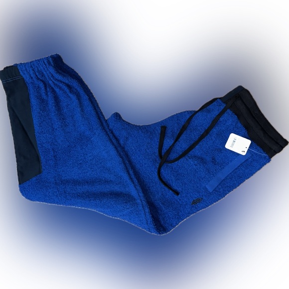 NWT Free People Movement SZ M OR L blue/black terry joggers w/drawstring waist. - Picture 3 of 10